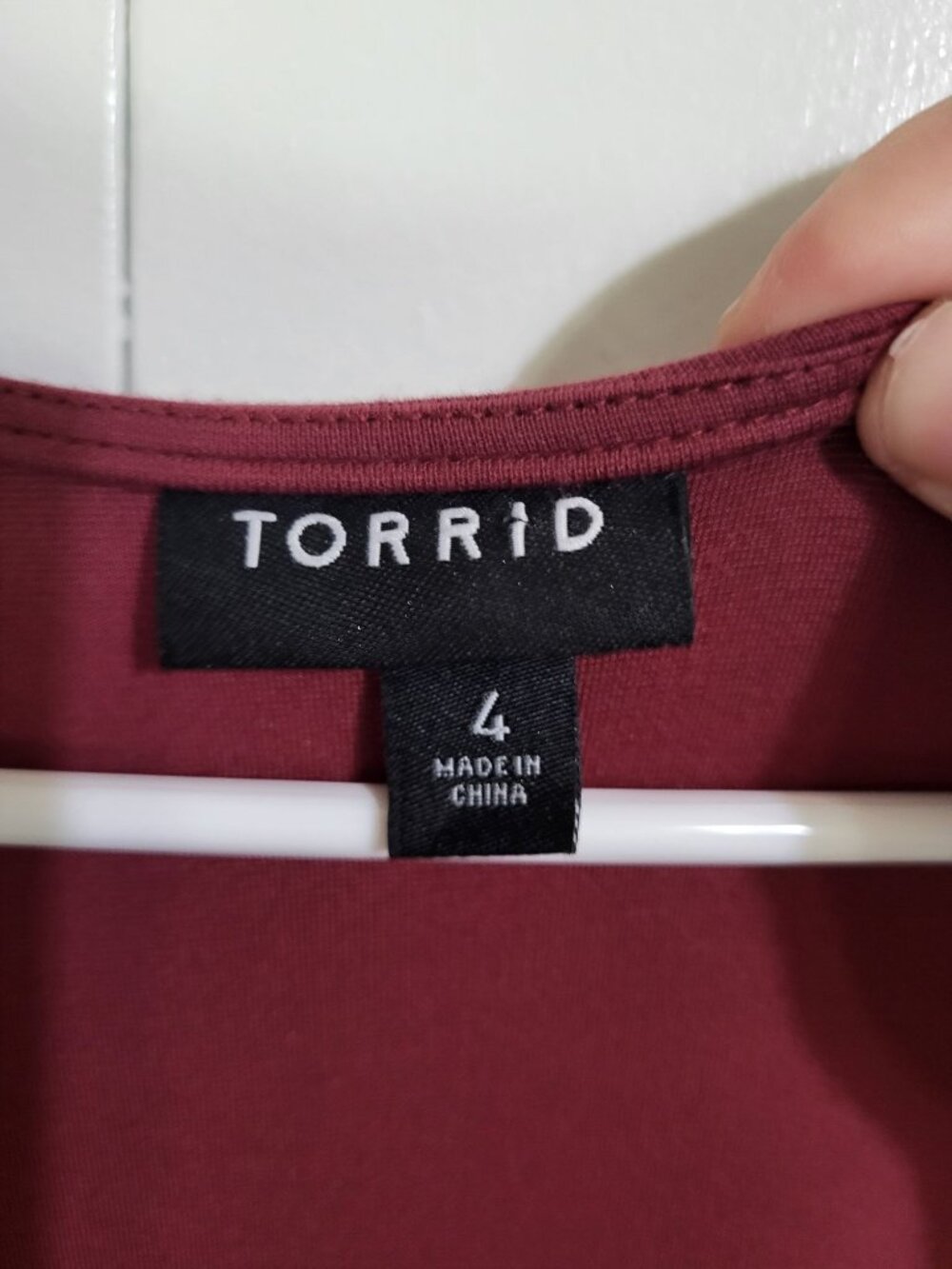 Torrid Dark Red Premium Ponte O-Ring Mini Wrap Dress Size 4X Short Sleeve Pocket - Picture 3 of 8